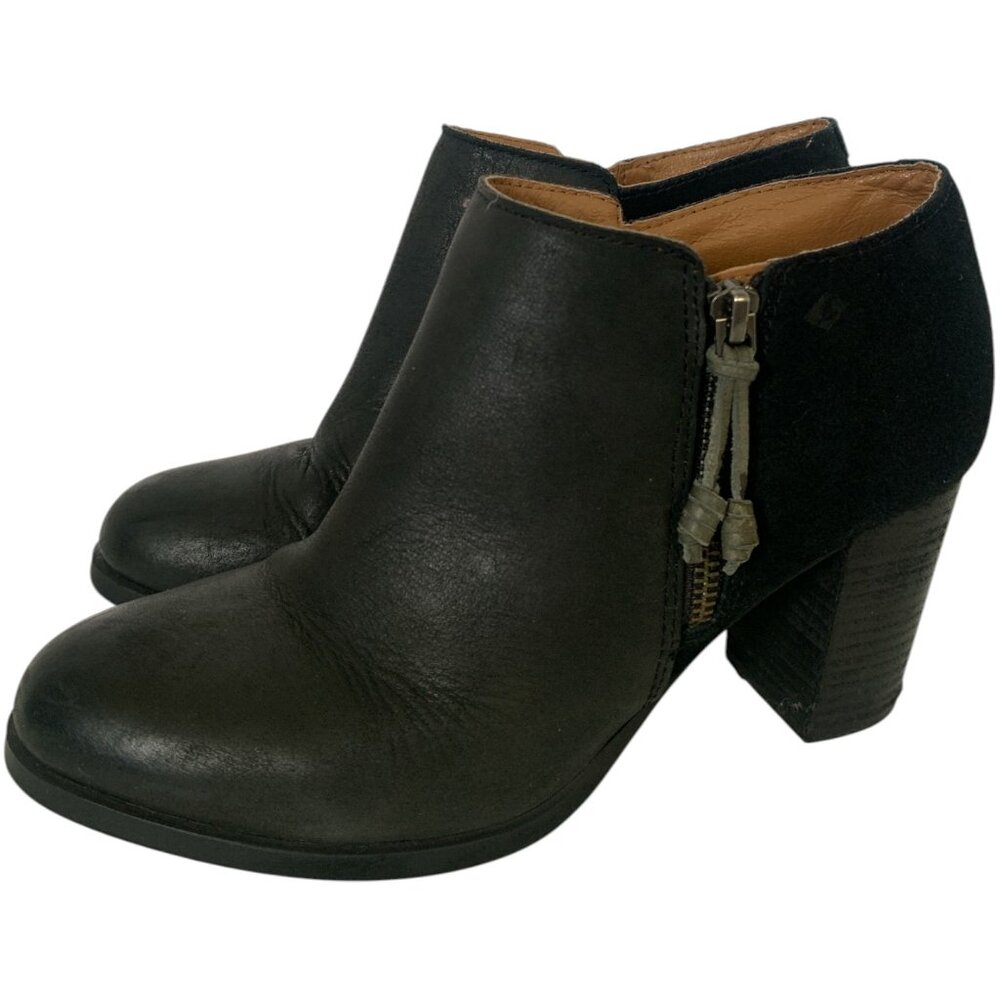 SPERRY Women's Top Sider Stacked Heel Suede Lille Bootie Black Size 9
